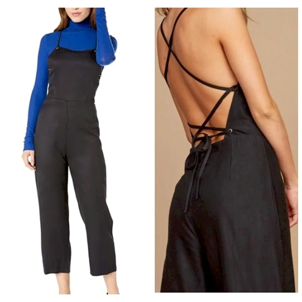 RVCA Black Minimalist Jumpsuit with Open Back - Picture 2 of 6
